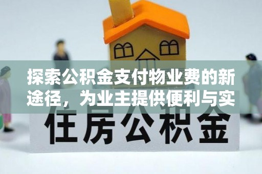 峨山探索公积金支付物业费的新途径，为业主提供便利与实惠